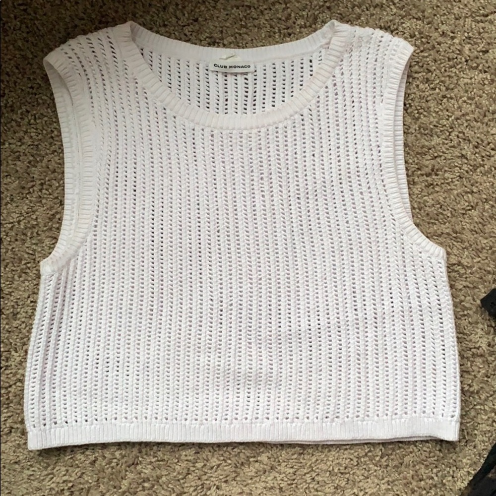 White crochet knit top